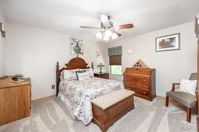 595 Chancellor Dr, Edwardsville, IL 62025 - bedroom featuring light carpet and ceiling fan