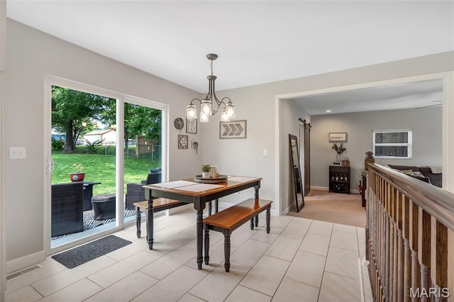 4004 W Dr, Saint Peters, MO 63376 - dining space featuring a chandelier and baseboards