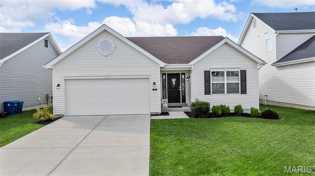 155 Pampano Ln, Saint Charles, MO 63301 - view of front of property with an attached garage, concrete driveway, and a front lawn