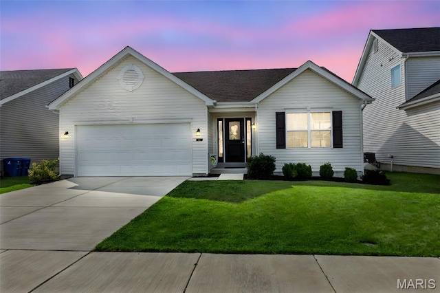 155 Pampano Ln, Saint Charles, MO 63301 - single story home featuring a garage, a yard, and concrete driveway