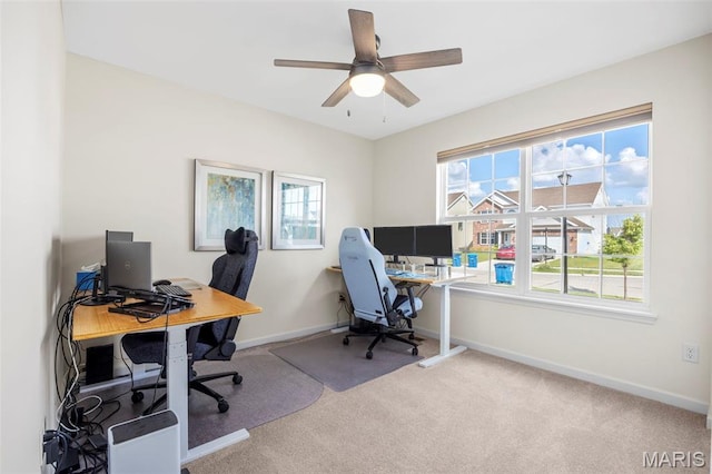 155 Pampano Ln, Saint Charles, MO 63301 - office featuring carpet flooring and ceiling fan