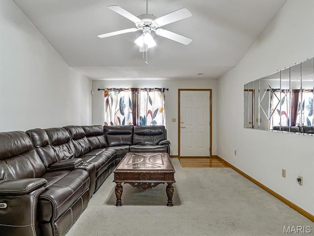 344 Westline Ct, Shiloh, IL 62221 - carpeted living room with a ceiling fan and baseboards