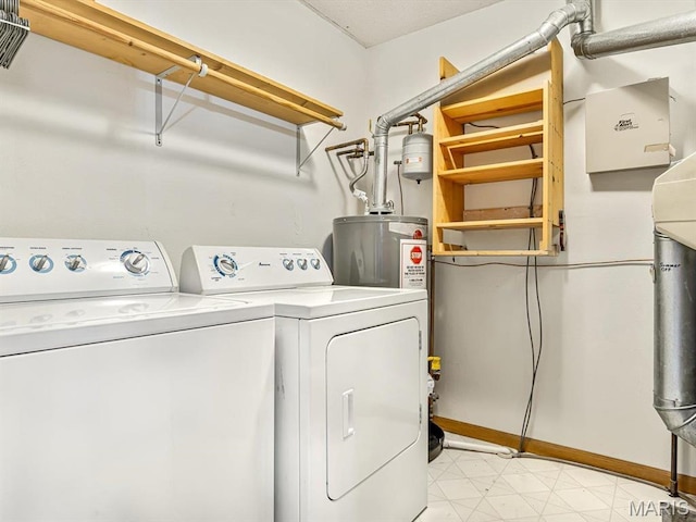 344 Westline Ct, Shiloh, IL 62221 - laundry area with independent washer and dryer, light floors, and water heater