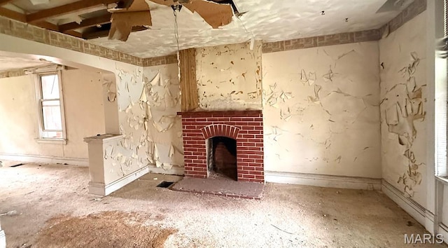 4017 Maffitt Ave, Saint Louis, MO 63113 - unfurnished living room with a fireplace