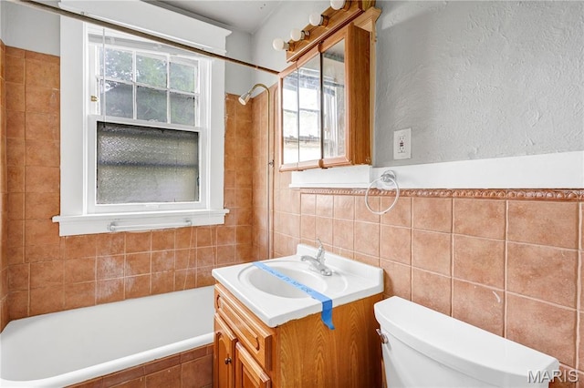 5746 Acme, Jennings, MO 63136 - full bath with vanity and tile walls