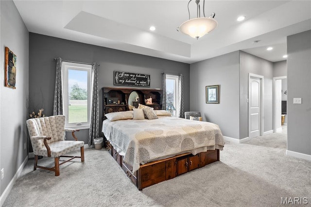 108 Jennings Ln, Sikeston, MO 63801 - bedroom with carpet flooring, a raised ceiling, and recessed lighting