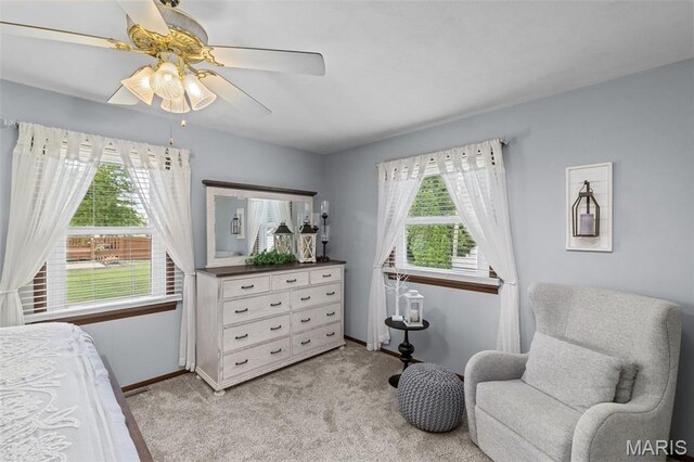 111 Freedom Dr, Belleville, IL 62226 - bedroom with light colored carpet and ceiling fan