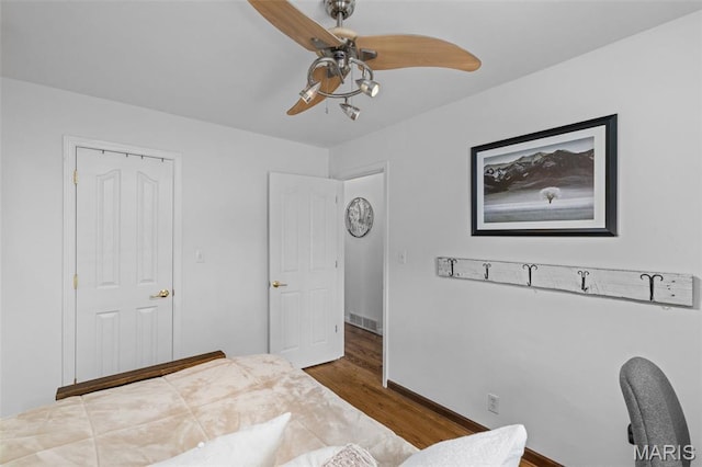 111 Freedom Dr, Belleville, IL 62226 - bedroom with wood finished floors and ceiling fan