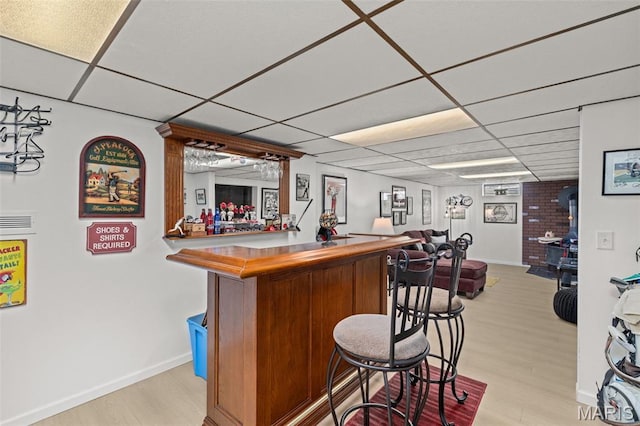 111 Freedom Dr, Belleville, IL 62226 - indoor dry bar with a paneled ceiling and light wood-style floors