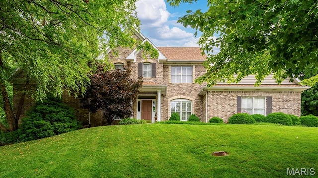 1001 Laurel Bend Ct S, Kirkwood, MO 63122 - view of front facade featuring a front lawn and brick siding