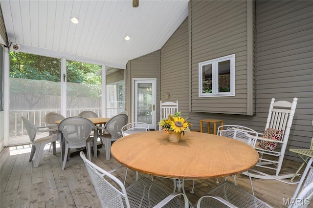 1001 Laurel Bend Ct S, Kirkwood, MO 63122 - sunroom / solarium featuring outdoor dining area and lofted ceiling