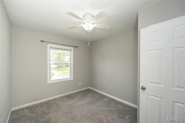 4322 Heidelberg Ave, Saint Louis, MO 63123 - carpeted empty room with baseboards and ceiling fan
