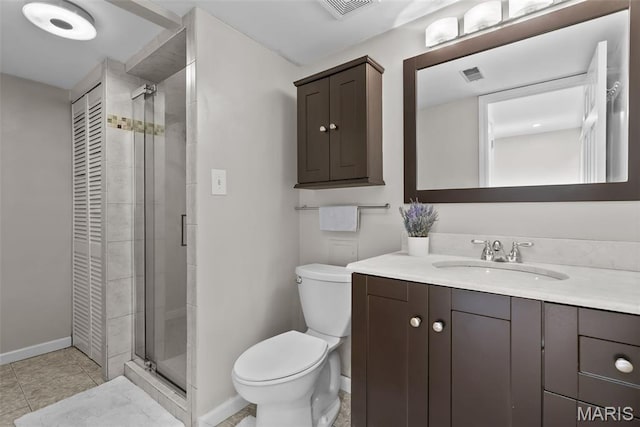 404 Applestone Dr, Ballwin, MO 63021 - full bath featuring vanity, a shower stall, and tile patterned floors