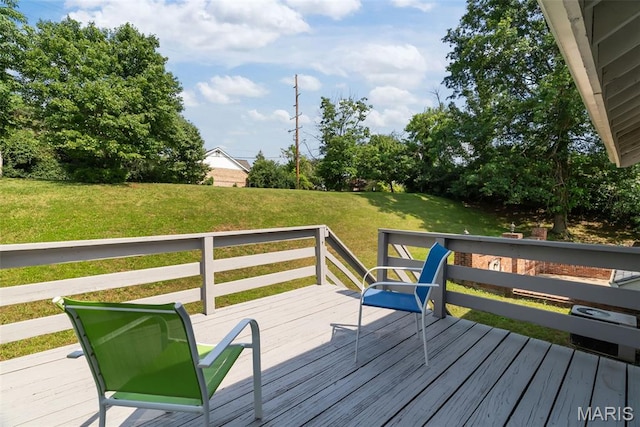 404 Applestone Dr, Ballwin, MO 63021 - deck featuring a lawn