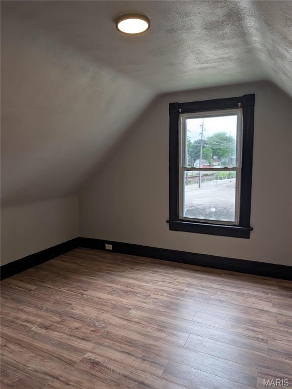 506 N 17th St, Belleville, IL 62226 - bonus room with lofted ceiling, wood finished floors, and a textured ceiling