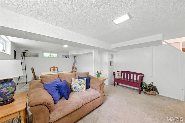 7142 Circleview Dr, Gravois Township, MO 63123 - living room with a textured ceiling and carpet flooring