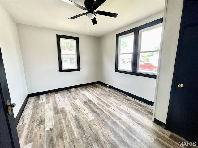1519 Lebanon Ave, Belleville, IL 62221 - empty room with wood finished floors and a ceiling fan