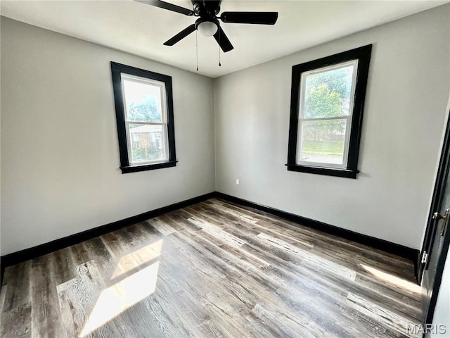 1519 Lebanon Ave, Belleville, IL 62221 - unfurnished room with plenty of natural light, ceiling fan, and wood finished floors