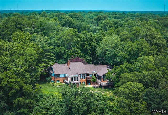 3401 Riverview Ct, Godfrey, IL 62035 - aerial view of property and surrounding area with a heavily wooded area