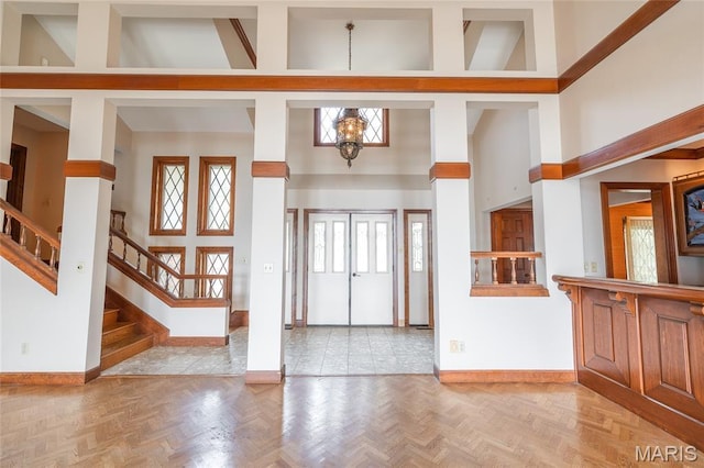 3401 Riverview Ct, Godfrey, IL 62035 - foyer with a high ceiling and stairway