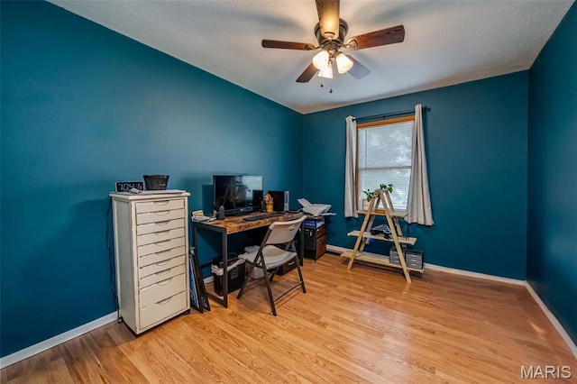 1003 Marilyn Ct, Washington, MO 63090 - home office with ceiling fan and wood finished floors