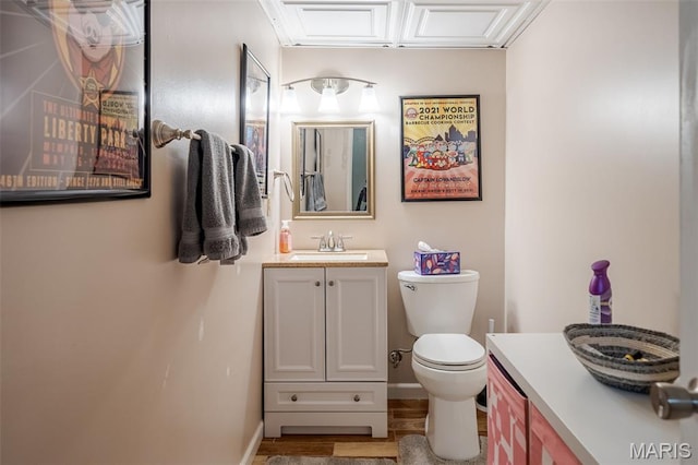 1003 Marilyn Ct, Washington, MO 63090 - half bathroom with vanity and wood finished floors