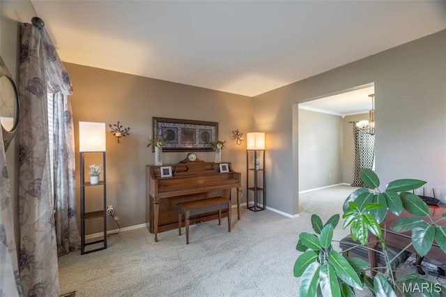 4 Green Circle Ct, Saint Peters, MO 63376 - sitting room featuring carpet flooring and a chandelier