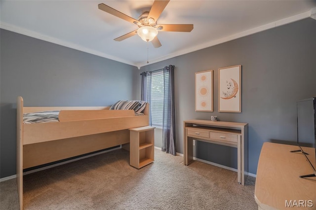 4 Green Circle Ct, Saint Peters, MO 63376 - carpeted bedroom featuring a ceiling fan and crown molding