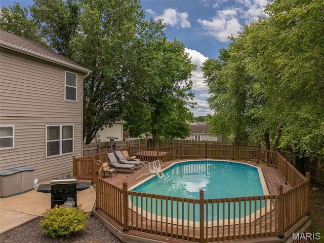 4 Green Circle Ct, Saint Peters, MO 63376 - view of pool featuring a fenced backyard and a deck