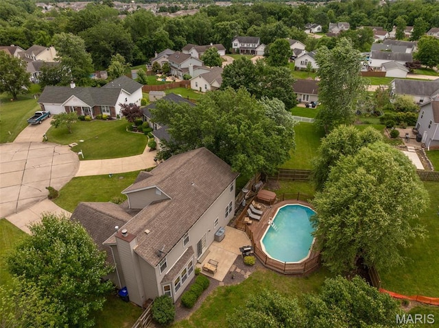 4 Green Circle Ct, Saint Peters, MO 63376 - aerial perspective of suburban area with a pool area