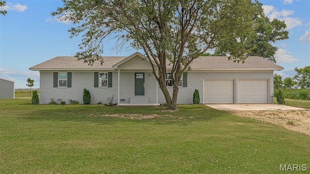 3120 State Highway F, Cardwell, MO 63829 - single story home featuring driveway, an attached garage, brick siding, and a front lawn