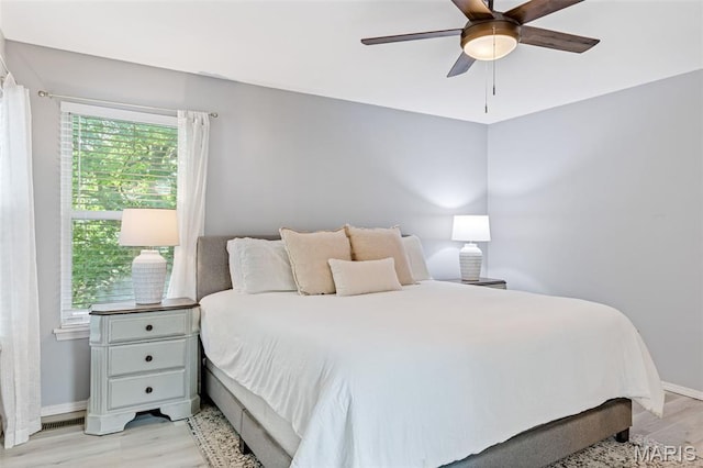 404 Arbor Spring Dr, Ballwin, MO 63021 - bedroom featuring light wood-style floors and a ceiling fan
