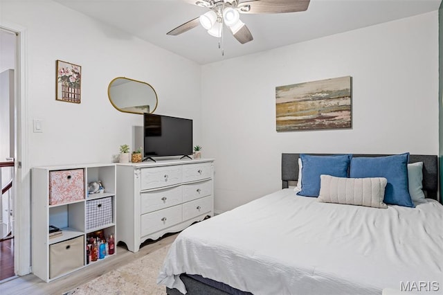 404 Arbor Spring Dr, Ballwin, MO 63021 - bedroom with wood finished floors and ceiling fan