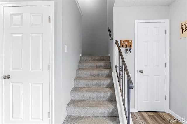 2318 Hidden Meadow Ln, Ballwin, MO 63021 - stairway featuring wood finished floors and baseboards