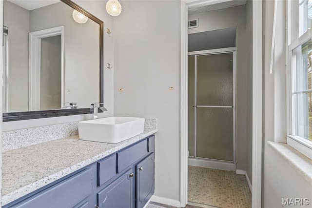 2318 Hidden Meadow Ln, Ballwin, MO 63021 - full bathroom with vanity and a shower stall