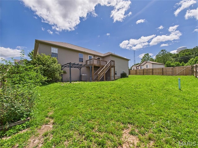 16107 Hummingbird Ln, Saint Robert, MO 65584 - back of house with stairway and a deck