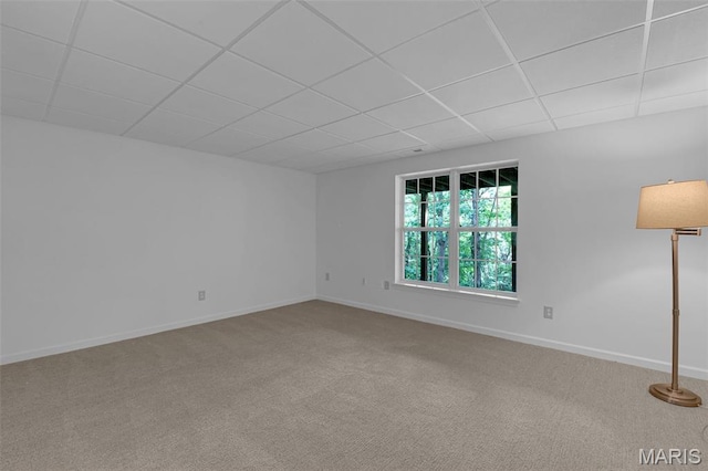 408 Bluff Meadow Dr, Ellisville, MO 63021 - carpeted empty room featuring a paneled ceiling and baseboards