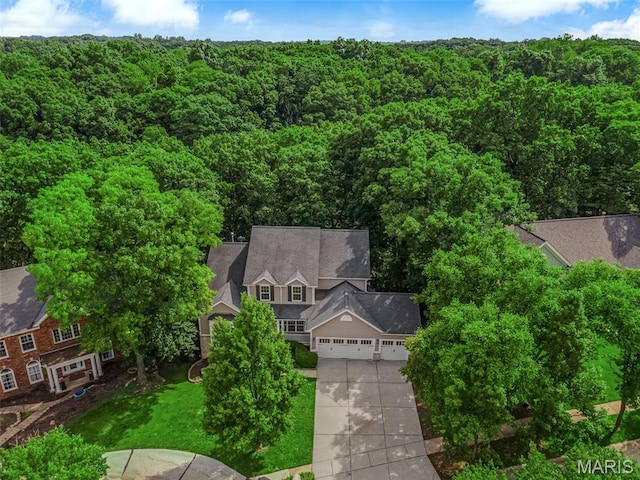 408 Bluff Meadow Dr, Ellisville, MO 63021 - view from above of property featuring a heavily wooded area