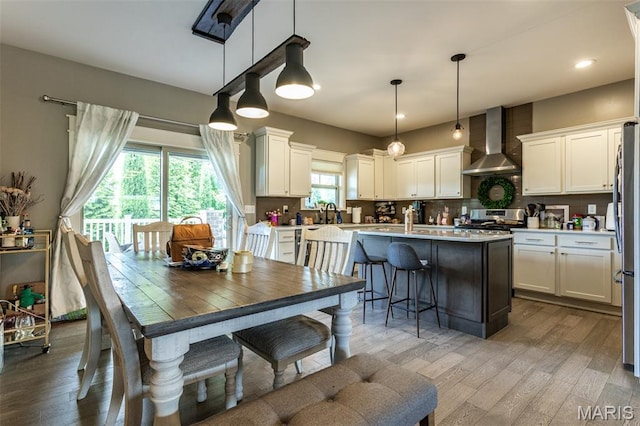 3841 Ember Ct, Edwardsville, IL 62025 - dining space featuring wood finished floors and recessed lighting