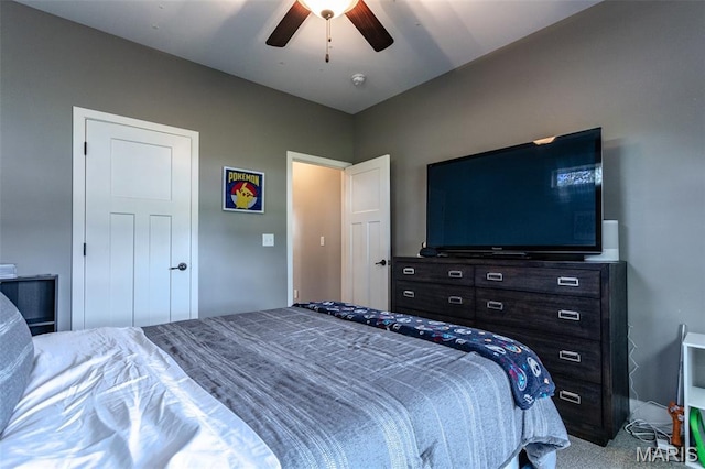 3841 Ember Ct, Edwardsville, IL 62025 - bedroom with ceiling fan and carpet floors