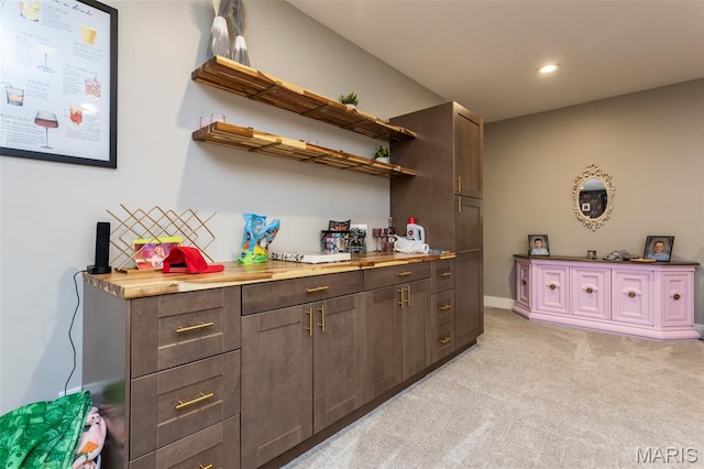 3841 Ember Ct, Edwardsville, IL 62025 - bar area featuring light carpet and recessed lighting