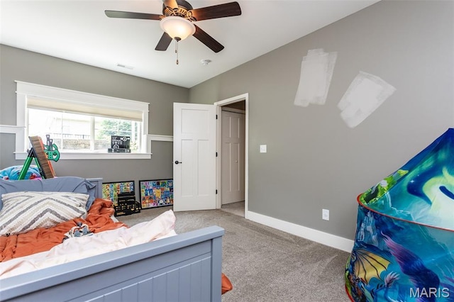 3841 Ember Ct, Edwardsville, IL 62025 - bedroom featuring carpet floors and ceiling fan