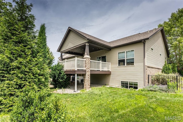 3841 Ember Ct, Edwardsville, IL 62025 - back of property with a deck