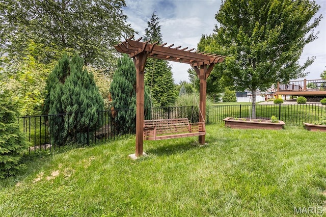 3841 Ember Ct, Edwardsville, IL 62025 - fenced backyard featuring a pergola