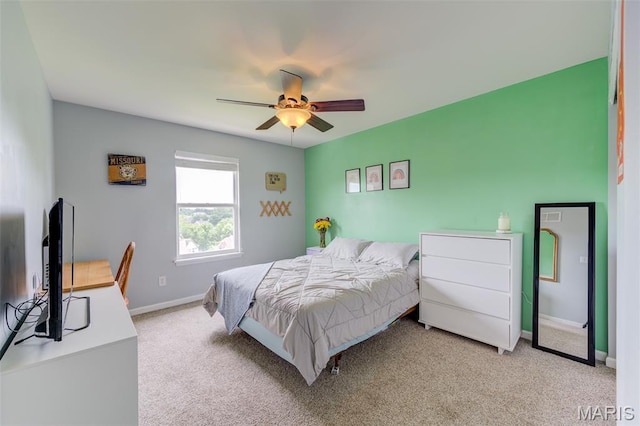 606 Wyndview Dr, Lake St Louis, MO 63367 - carpeted bedroom featuring a ceiling fan and baseboards