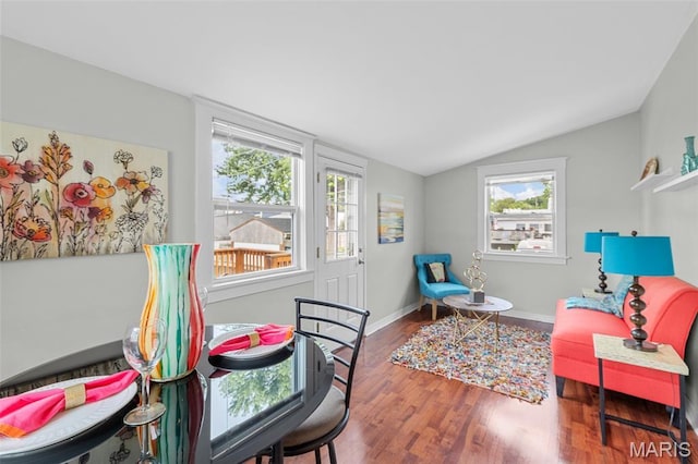 3119 Tamm Ave, Saint Louis, MO 63139 - sitting room featuring vaulted ceiling, plenty of natural light, and wood finished floors