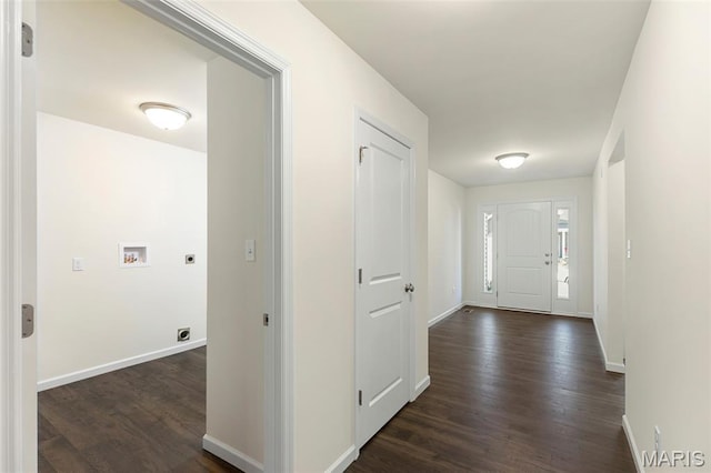 4939 Knotty Alder Dr, Imperial, MO 63052 - foyer with dark wood finished floors and baseboards