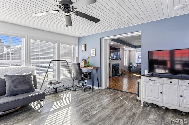 402 S Walker St, Montgomery City, MO 63361 - office with a ceiling fan and wood finished floors