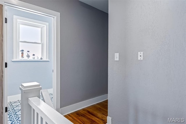 402 S Walker St, Montgomery City, MO 63361 - hall featuring an upstairs landing and wood finished floors