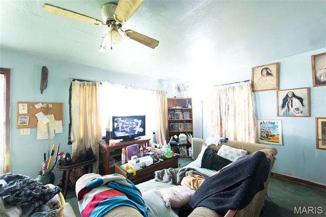 129 Maple Ave, Licking, MO 65542 - carpeted living area featuring plenty of natural light and a ceiling fan